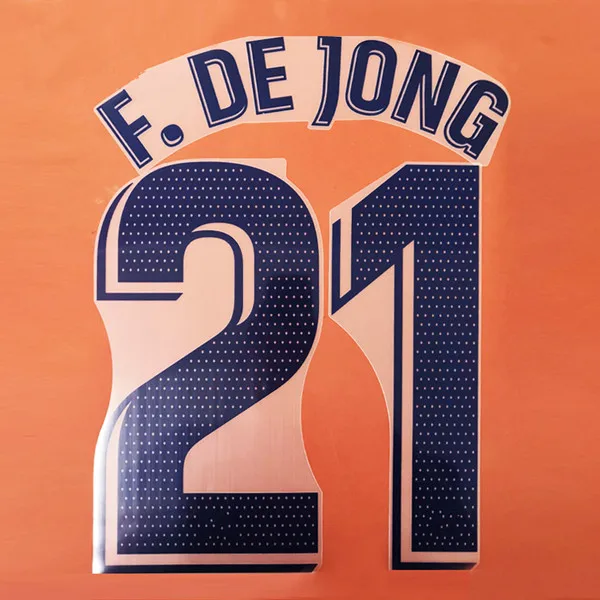 MESSI GRIEZMANN DE JONG PIQUE ARTHUR dembele на заказ namesets футбольные значки патч - Цвет: F.DE JONG