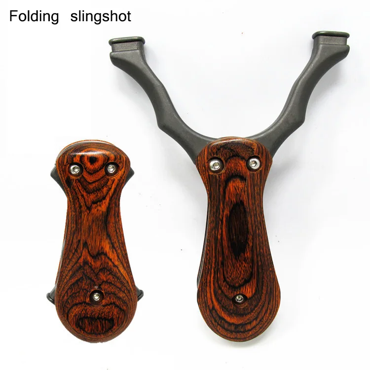 

Folding Slingshot Stainless Steel Compound Bow Outdoor Hunting with Rubber Band Outdoor Hunting Portable Keychain Slingshot