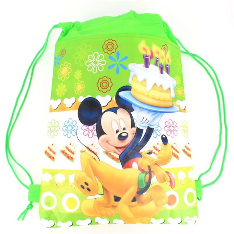 Mickey-BagF 5/10/20/30 шт disney Микки Мышь Non сплетенный мешок ткани рюкзак для детей школьная сумка Dcoration Mochila Шнурок Подарочные пакеты - Цвет: Mickey-BagF