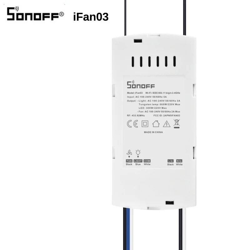 Sonoff IFan03 потолочный вентилятор управления Лер WiFi умный потолочный вентилятор со светом приложение дистанционное управление вкл/выкл управление вентилятор домашней автоматизации