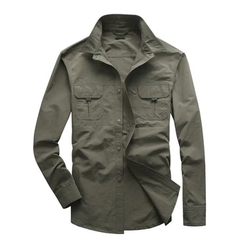 

Men's Army Clothing Spring Autumn Military Shirt Quick Dry Tactical Shirt Summer Removable Long Sleeve Shirts Plus Size