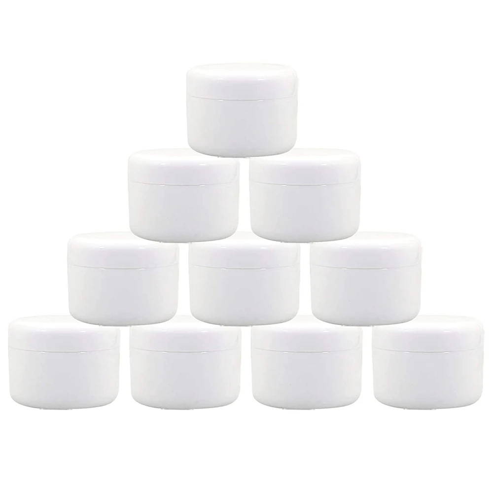 

30pcs White Cream Jars 10g/20g/30g/50g/100g Empty Refillable Travel Facial Cleanser Lotion Cosmetic Container