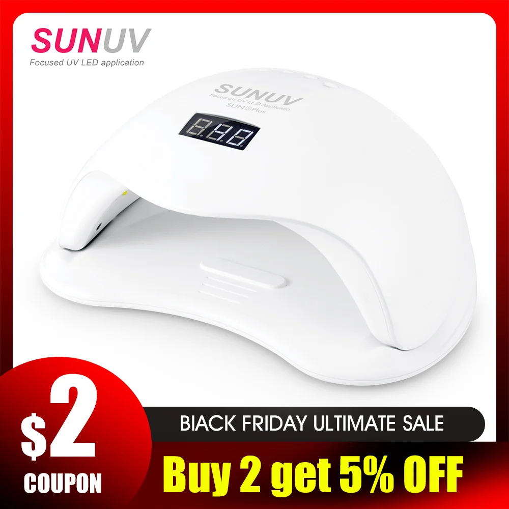 Baratos SUNUV SUN5 Plus 48W UV lámpara LED para secado de uñas para curar todo tipo de Gel 99s baja temperatura 36 Leds lámpara UV para dos manos máquina de Arte de uñas