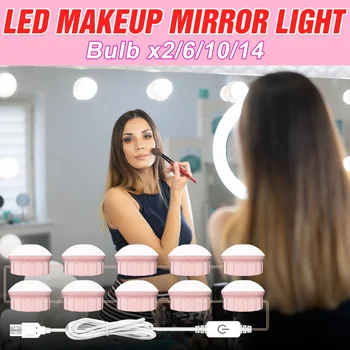 

LED Hollywood Mirror Light USB 12V Bathroom Vanity Mirror Lamp LED Dressing Table Mirror Lights 3 colors Bulbs Beauty Bombilla