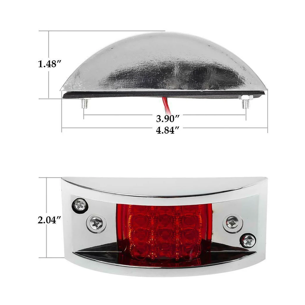 LED Side Marker Fender Light Lamp 12/24V Surface Mount Sealed Light Lens