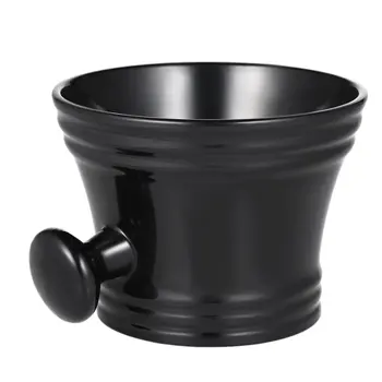 

Men's Shaving Razor Soap Bowl Foam Cream Cleansing Soap Bowl Black Ceramics Bowl Portable Pure Black