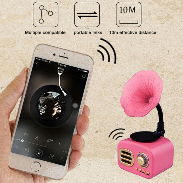 Ретро Bluetooth динамик портативный мини беспроводной граммофон динамик с TF слот Портативный PR