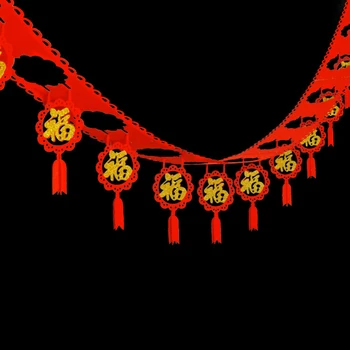 

Spring Festival Props Supplies Non Toxic Home Decoration Lahuala Banner Chinese New Year Portable Opening Non-woven Party