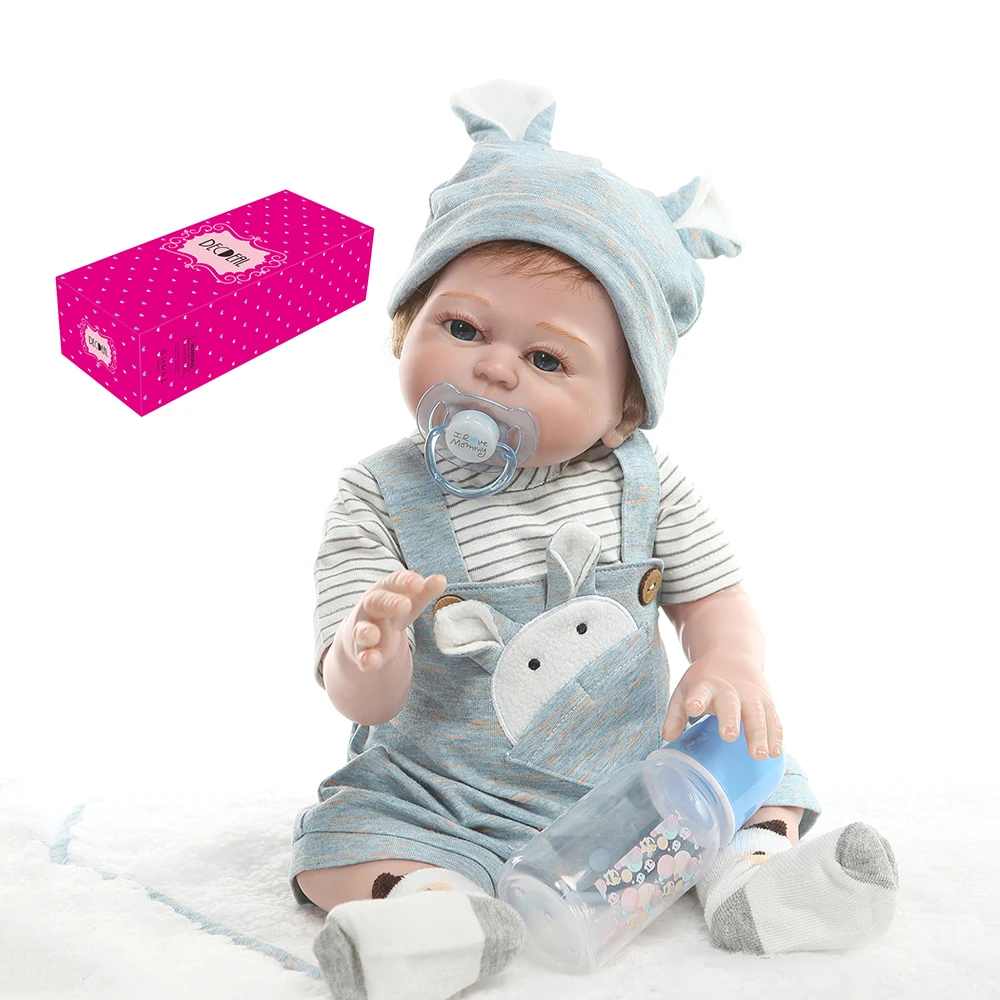 Кукла Reborn Decdeal силиконовая 19 дюймов для детей подарки девочек Белый сарафан с