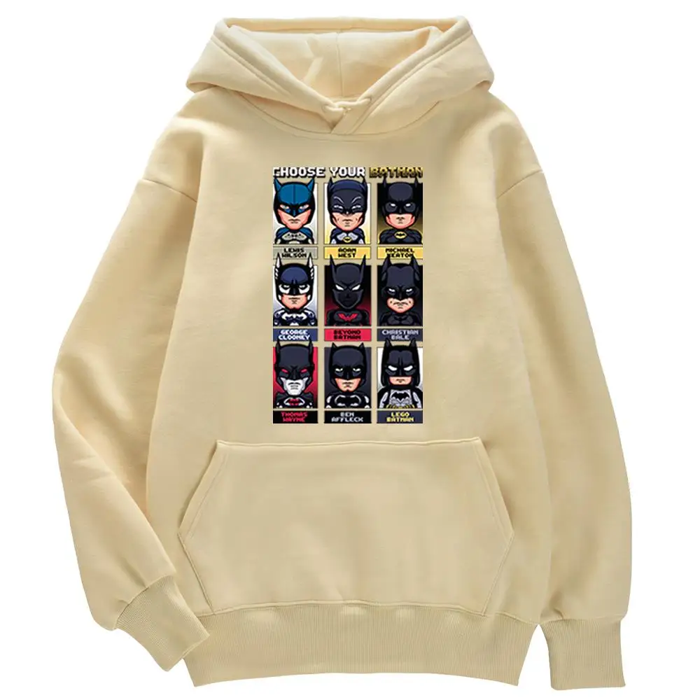 

Cartoons Batman Fashion Print Hoodie For Men Autumn Loose Hoody New ThickenSweatshirt Vintage Warm Pullover Men's Hoodys Fleece