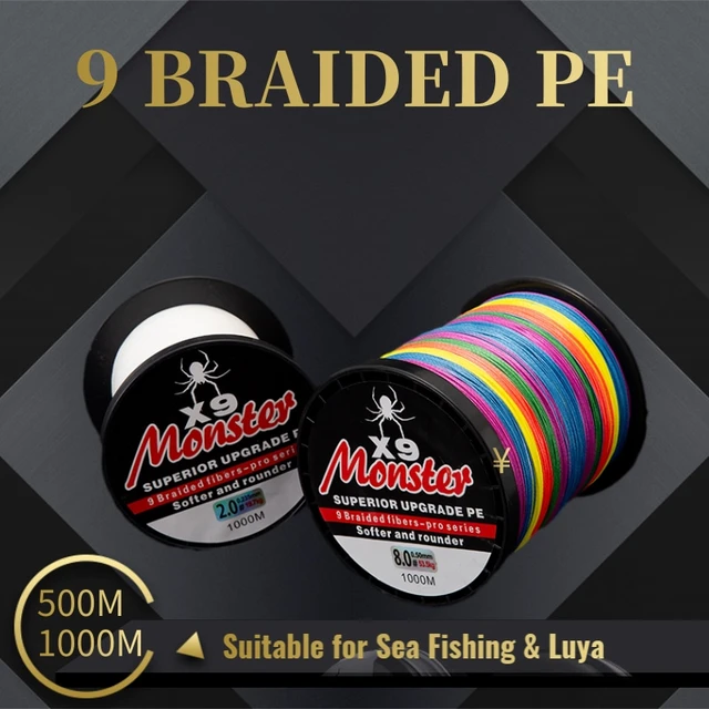 MONSTER 9 Strands Fishing Line 500M Japanese Multifilament PE