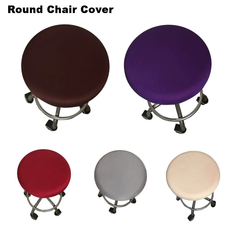 Round Chair Cover Bar Stool Cover Elastic Seat Cover Home Chair Slipcover New