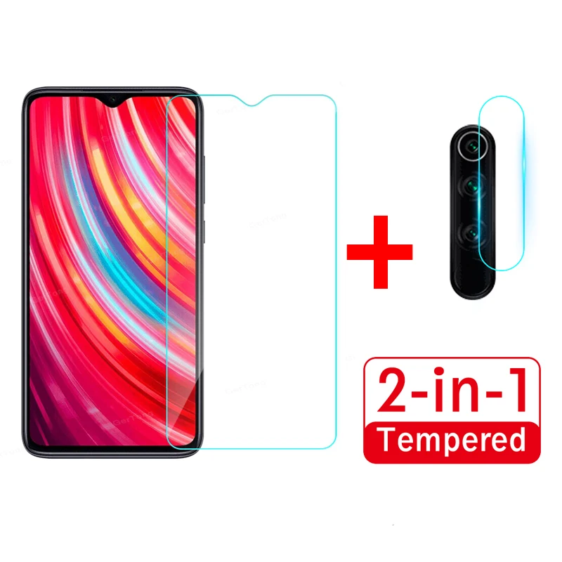 

2 in 1 Protective Glass Camera Lens Film For Xiaomi Redmi Note 8 Pro Note8 Screen Protector Cover High Clear Protection glass