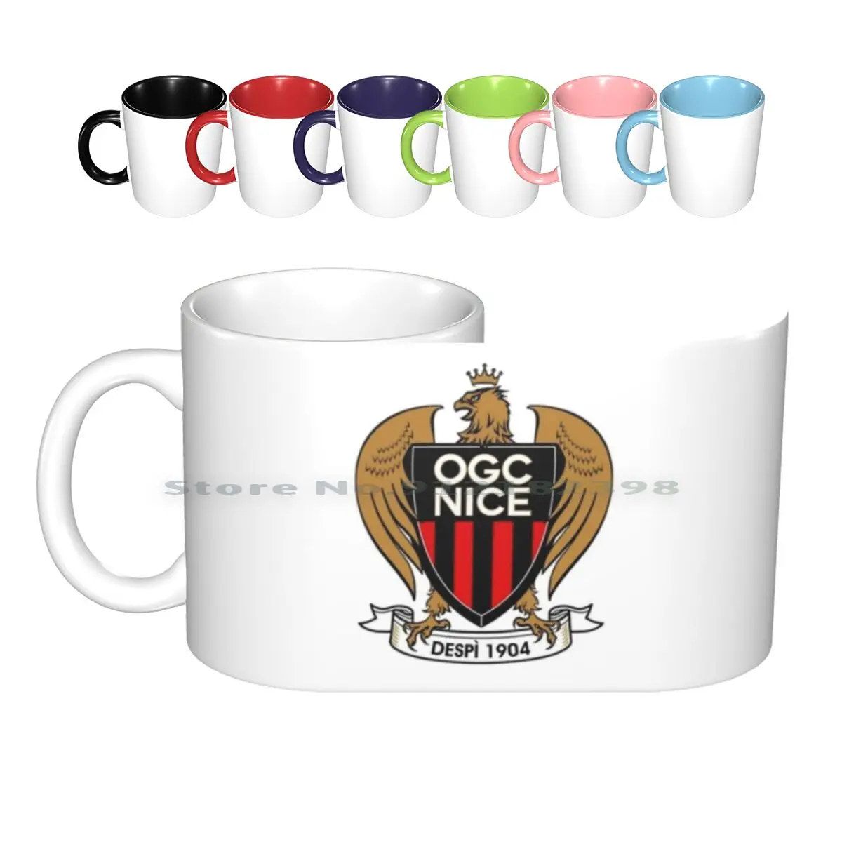 Ogc Nice Ceramic Mugs Coffee Cups Milk Tea Mug Football Futebol Soccer Sport Tikitaka Serie A Club Logo Team Logo Epl