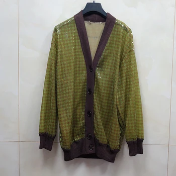 

Top Quality Cardigans Sweater Women 2020 Luxury Casual V-neck Sweater Lady Sweater