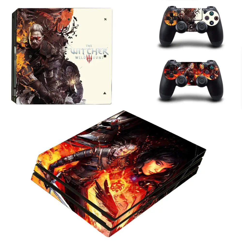 Ведьмак 3 дикий охотник PS4 Pro кожи виниловая наклейка, стикер для sony Playstation 4 консоли и 2 контроллеры PS4 Pro кожи Стикеры