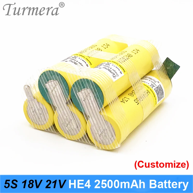Батарея 5S 18V 21V литиевая пакет 18650 HE4 2500 мА/ч 20A 35A ток разряда для отвертка Шурик (на
