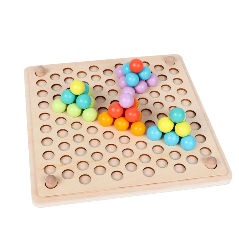 Kids Montessori Wooden Math Toys Clip Beads Puzzle Board Fishing Game Hands Brain Training Parent-child Interactive Children Toy