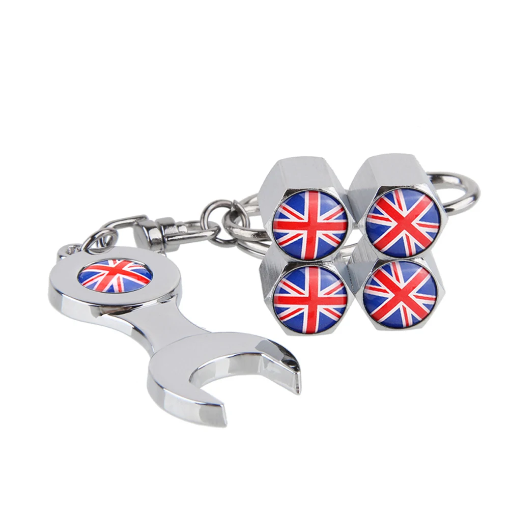 Car Accessories Wheel Tire Valve Stems Caps For British Flag Logo