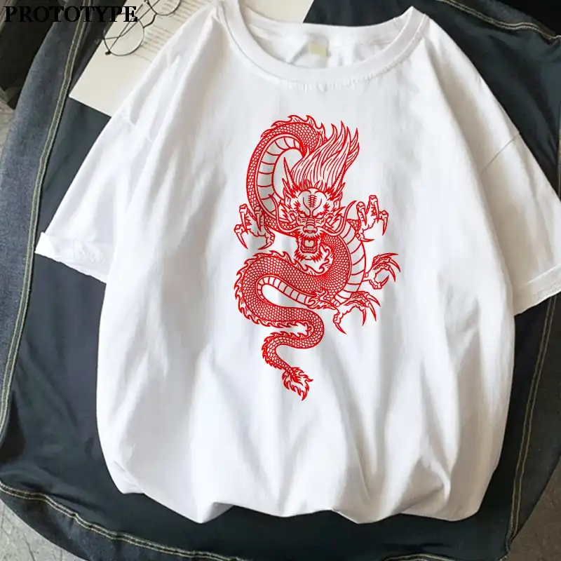 Summer Tops Chinese Dragon Printing T Shirt Harajuku Oversize Aesthetic White T Shirts Women Ulzzang Streetwear Casual Clothes T Shirts Aliexpress