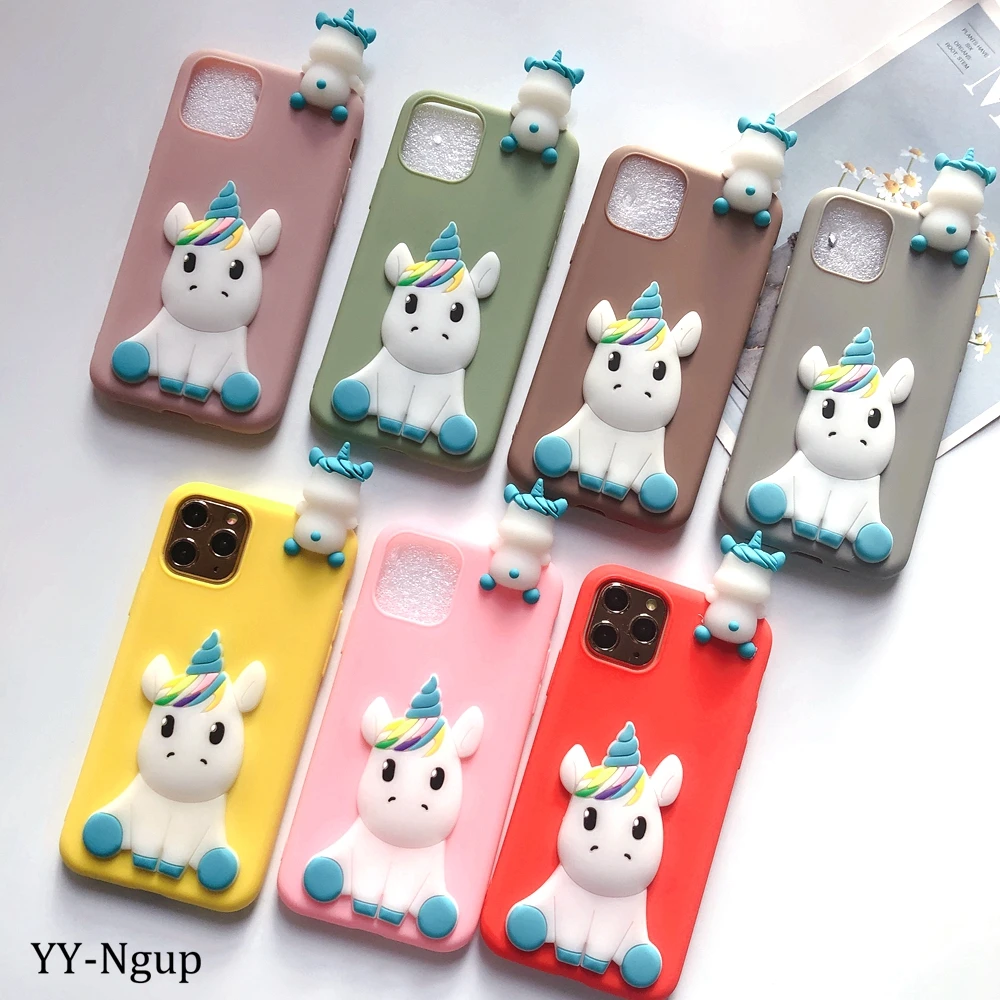 Puzdro Huawei P10 P20 Lite P30 Pro Чехол Kawaii Единорог игрушка Силиконовая задняя крышка для etui