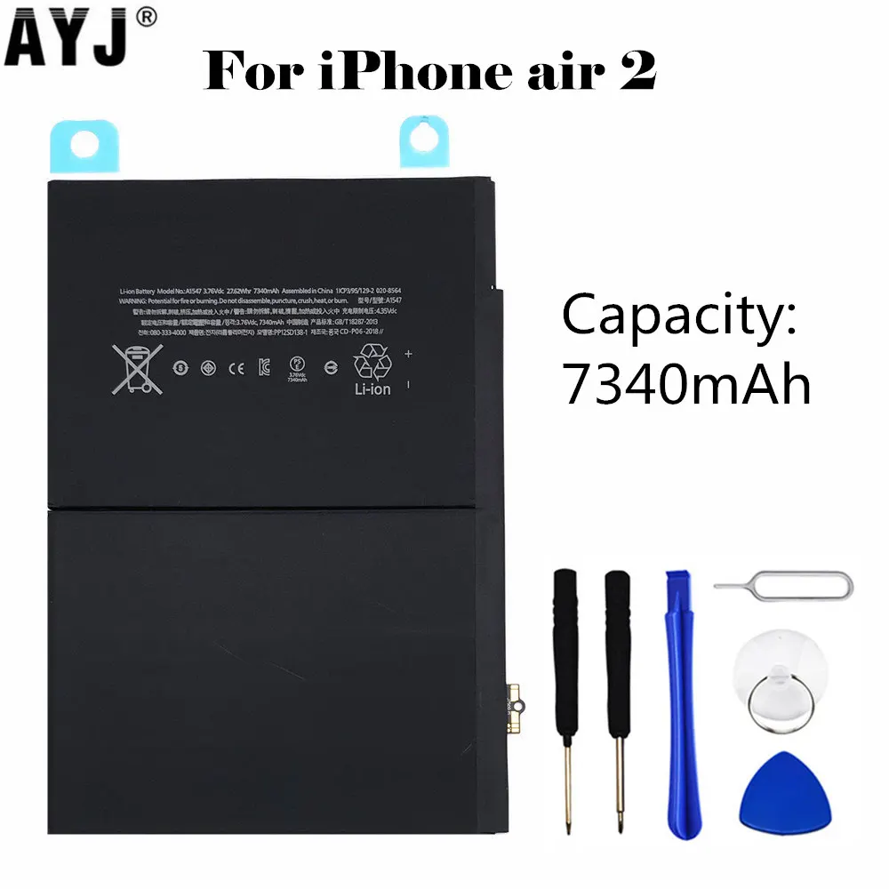 AYJ 1 шт. сменные литий ионные аккумуляторы высшего качества для ipad Air 2 батарея A1566