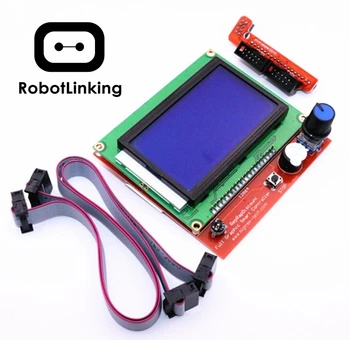 

12864 LCD Graphic Smart Display Controller module with connector adapter cable for RAMPS 1.4 3D Printer kit Mega 2560 R3