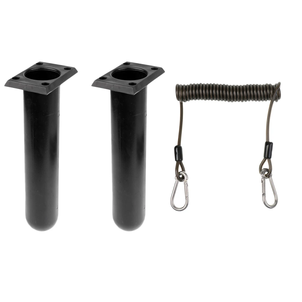 

2Pcs Rod Holders Rack, Boat Fishing Lanyard Anti-corrosion Steel Wire Rope