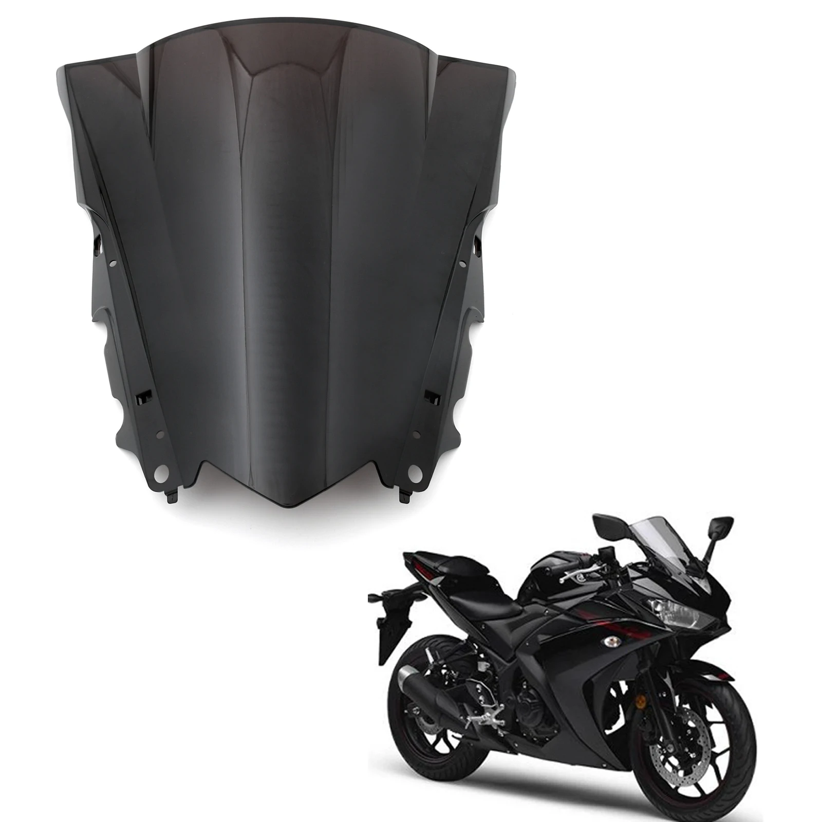 Areyourshop 7 цветов для Yamaha YZF-R25 YZF-R3 мотоцикл лобовое стекло ветровой экран двойной пузырьковый ветровой экран черный синий серебристый