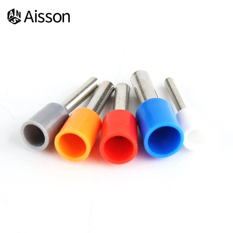 Terminal Connector 100pcs Insulated Ferrules Terminal Block Cord End Wire Connector E0508 E1008 E1508 E2508 E4009 E6012 Electrical Crimp Terminator