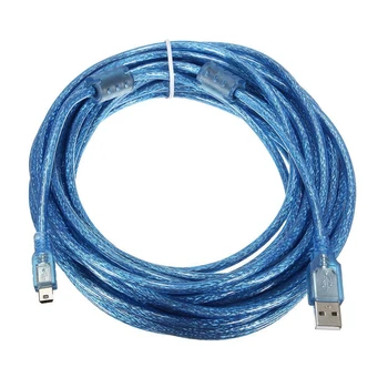 

10M USB 2.0 A Male to Mini 5Pin Male Sync Data Charger Extension Cable Lead Cord