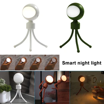 

Flexible LED Night Light USB Rechargeable Smart Sound Control Desk Lamp Portable Children Sleeping Light _WK