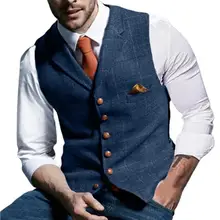 

Formal Great Single-breasted Men Waistcoat All Match Formal Vest Coat Turn-down Collar for Work