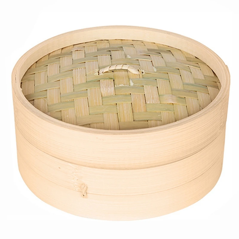 18x8.5cm Одна клетка и одна крышка готовка бамбуковый Пароварка рыба рис овощные закуски корзина Набор Кухонные инструменты для приготовления пищи - Цвет: 18x8.5cm