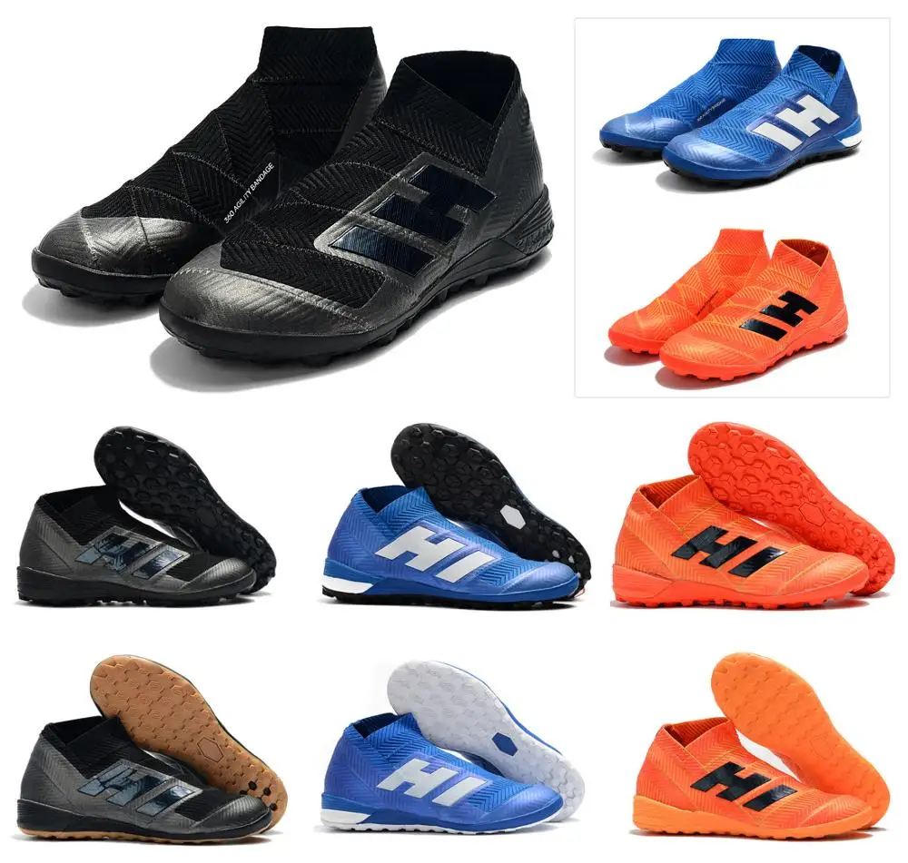 

New Tango 18+ Messi TF IC Turf Indoor Cleats High Ankle Slip-On 18+x Mens Soccer Shoes Football Boots Cleats