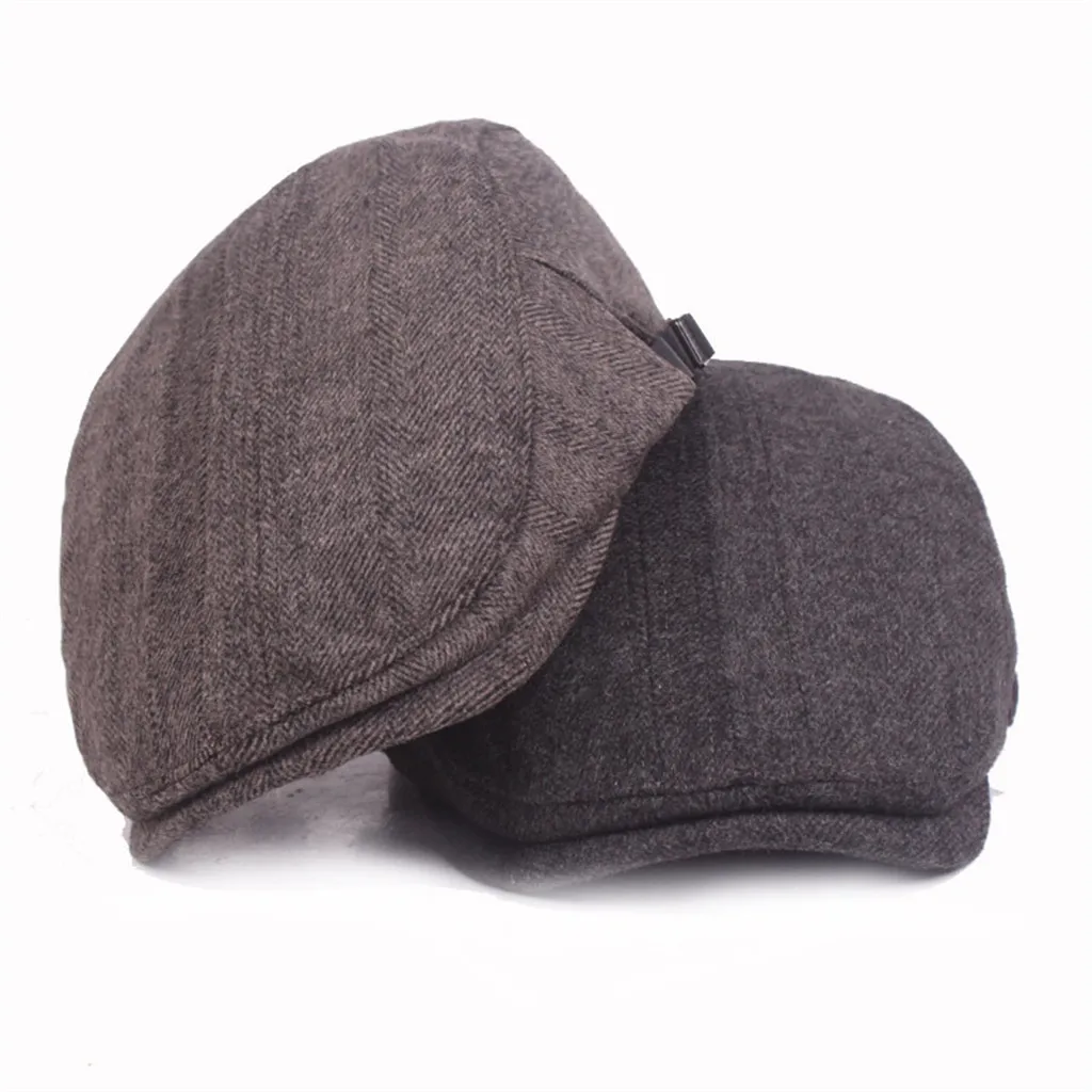 Buckle Extensible men beret Men Women Peak Blinder Hat Baker Boy Hat Cap Peak Newsboy Herringbone Flat Cap beret gorros invierno