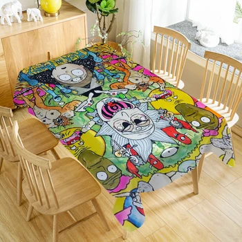 

Rick And Morty Tablecloth Anime Table Cloth Dustproof Washable Cloth Rectangular Table Cover for Home table Decor