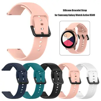 

Silicone Watch Band Bracelet Strap for Samsung Galaxy Watch Active R500 S White Pink Black Green Midnight Blue