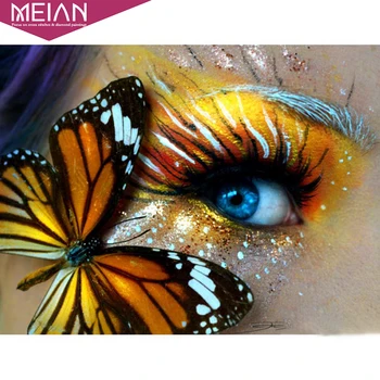 

MEIAN new arrival "Butterfly and eye" Diamond Painting 5D Full Round Drill DIY Diamond Embroidery Cross Stitch Home Decor