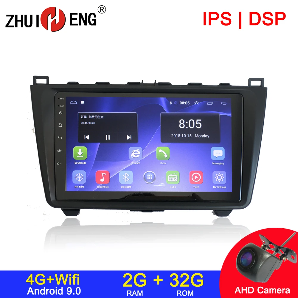 Android 9 1 4G wifi 2 din автомобильное радио для Mazda 6 2009 Автомобильный dvd Плеер Авторадио