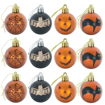 

Lightweight Halloween Decorations 6cm/12pcs Painted Matte Plastic Balls Scene Layout Props