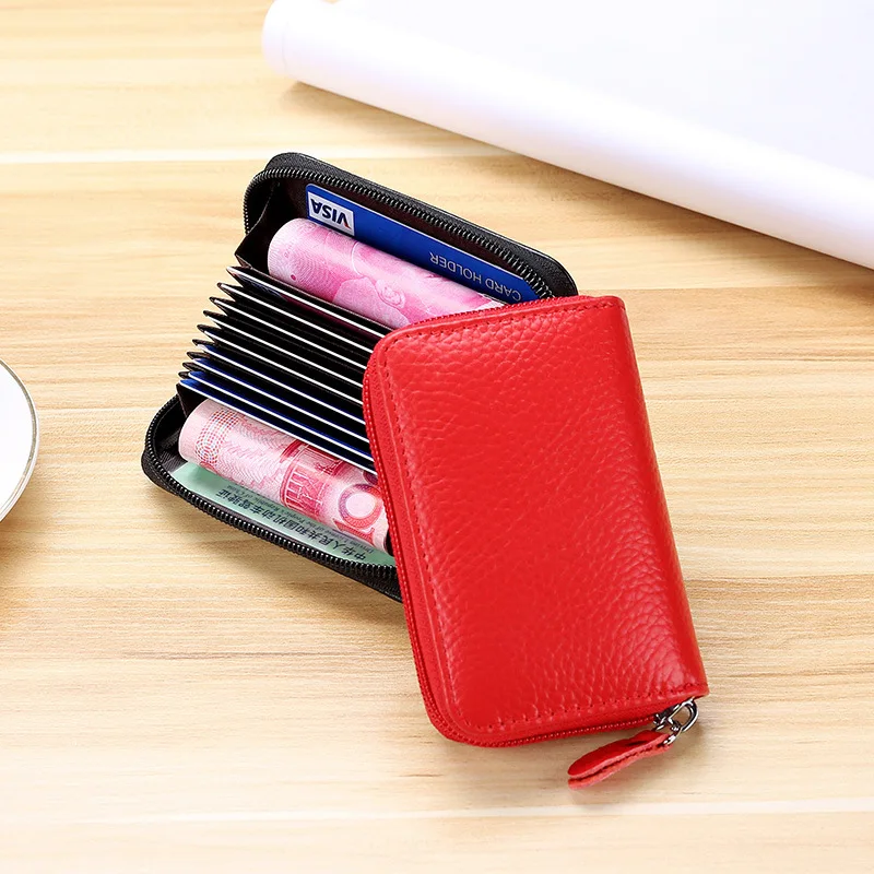 

Good Quality Zipper Style Genuine Leather Coin Purse Men Women Mini Wallets Male Small Money Bag ID Credit Card Holder