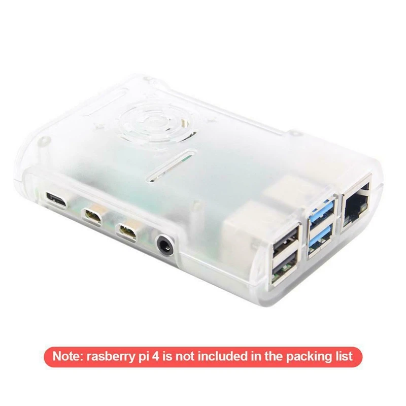 clear ABS чехол для Raspberry Pi 4 Модель B защитный корпус Поддержка вентилятора охлаждения DC 5V - Цвет: clear