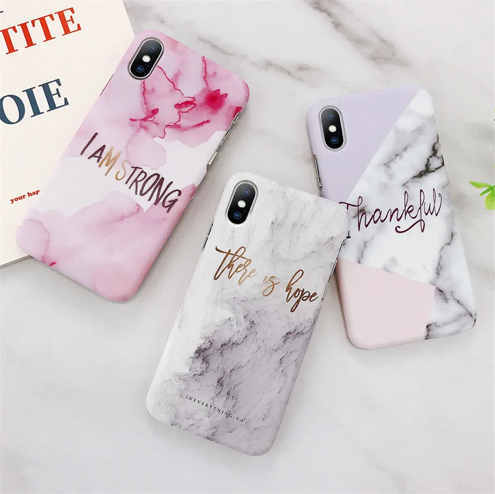 Lovebay текстура мрамор Английский алфавит чехол для телефона для iPhone 6 6s 7 8 Plus Жесткий PC мрамор для iPhone X XS XR XS Max задняя крышка