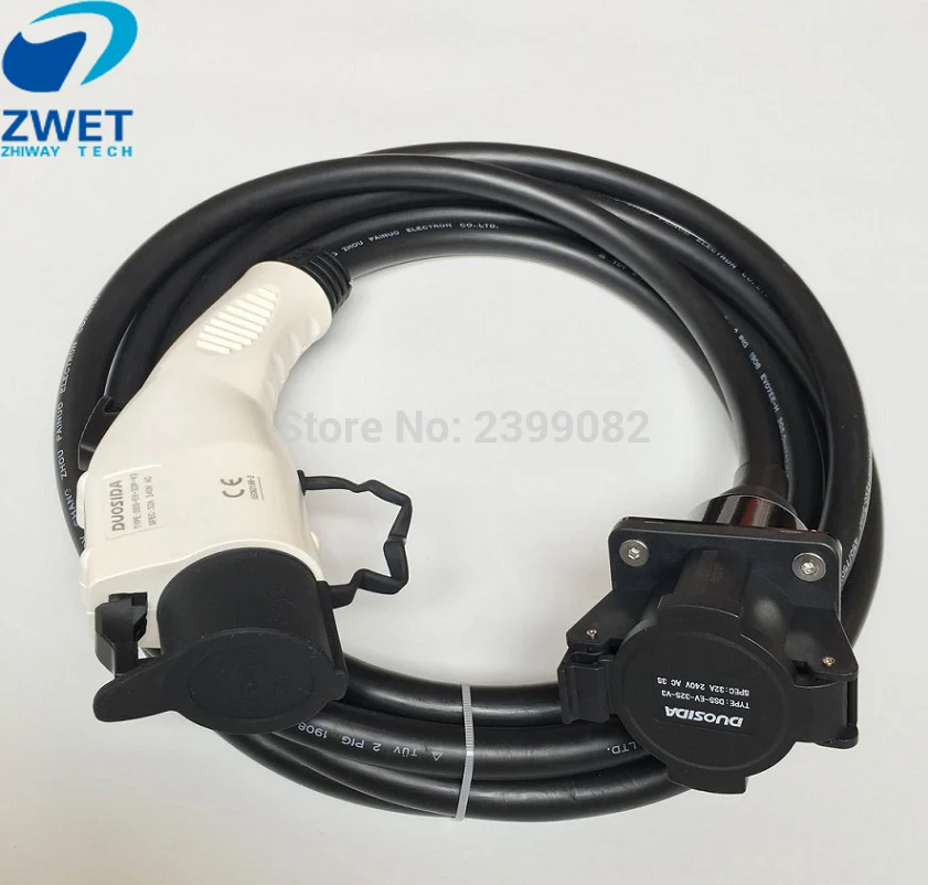

duoaida SAE J1772 5M cable Type 1 Female Plug to Type 1 Male Socket with 32amp 110 to 250 v