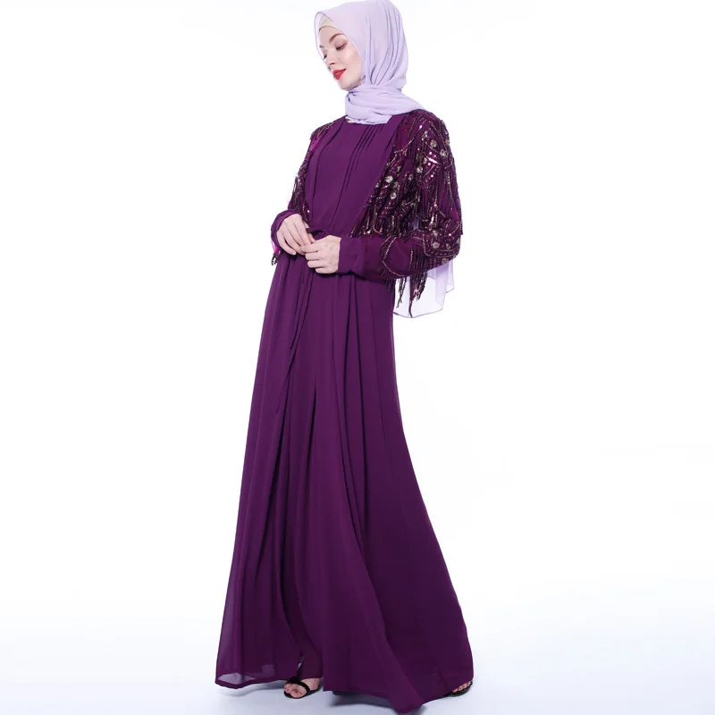 

2020 Abaya Dubai Luxury High Class Sequins Muslim Dress Embroidery Lace Ramadan Kaftan Islam Kimono Women Turkish Eid Mubarak