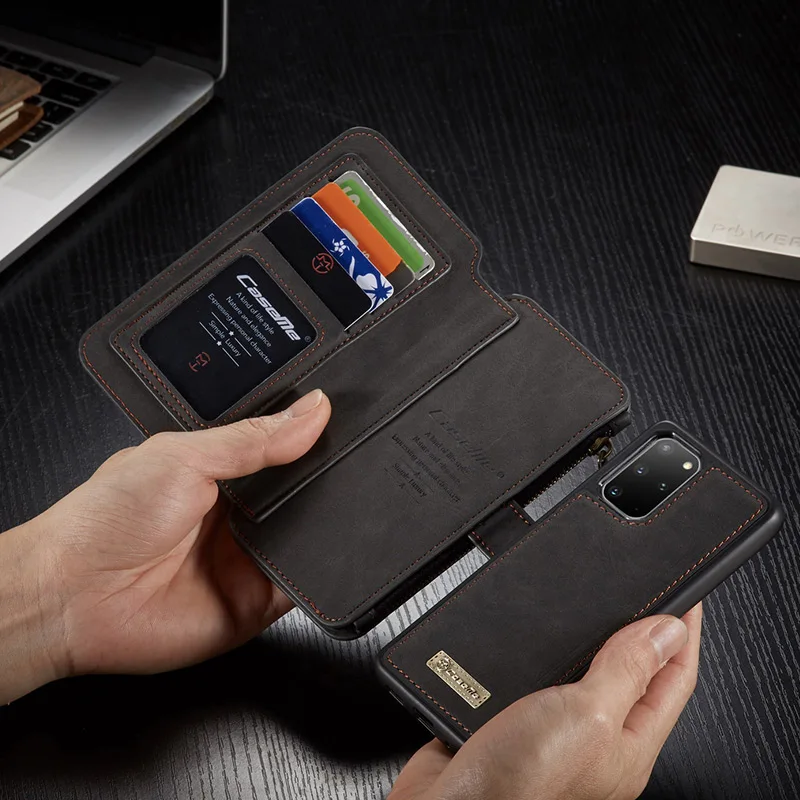 Чехол Кошелек CaseMe для Samsung Note 10 9 Note10 + кожаный чехол на молнии с магнитной