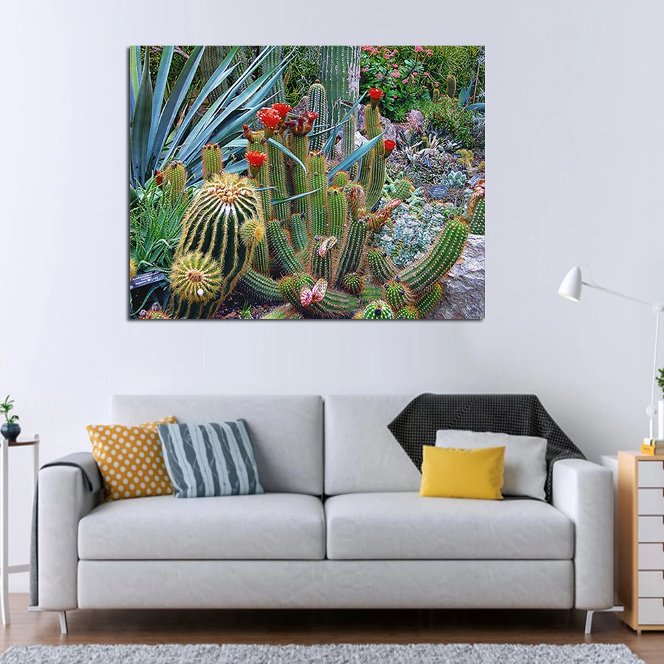 Cactus Art Picture Full Round Diamond Painting 3d diy Diamond Embroidery square Rhinestone mosaic Room Decoration Painting hobby-2-1.