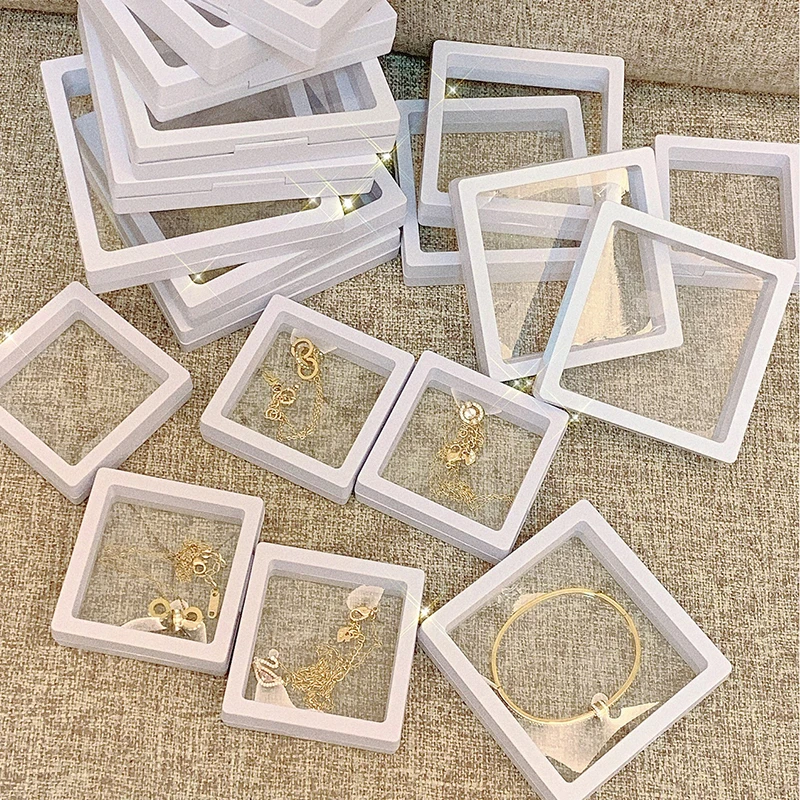 5x 3D Floating Jewelry Display Frame Stand Holder for Necklace 11x11cm