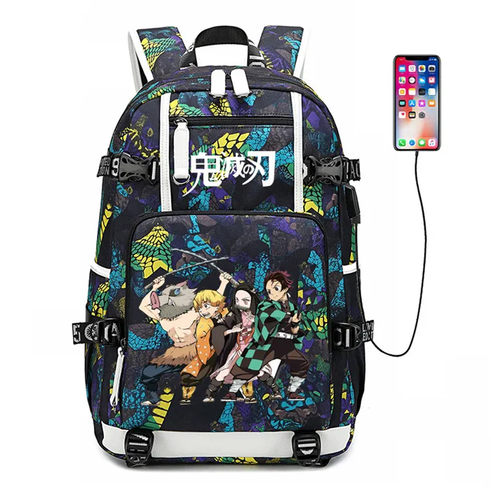 Demon Slayer: Kimetsu no Yaiba женский рюкзак аниме Bookbag нейлоновые школьные сумки большой дорожный рюкзак унисекс рюкзак для ноутбука - Цвет: 2